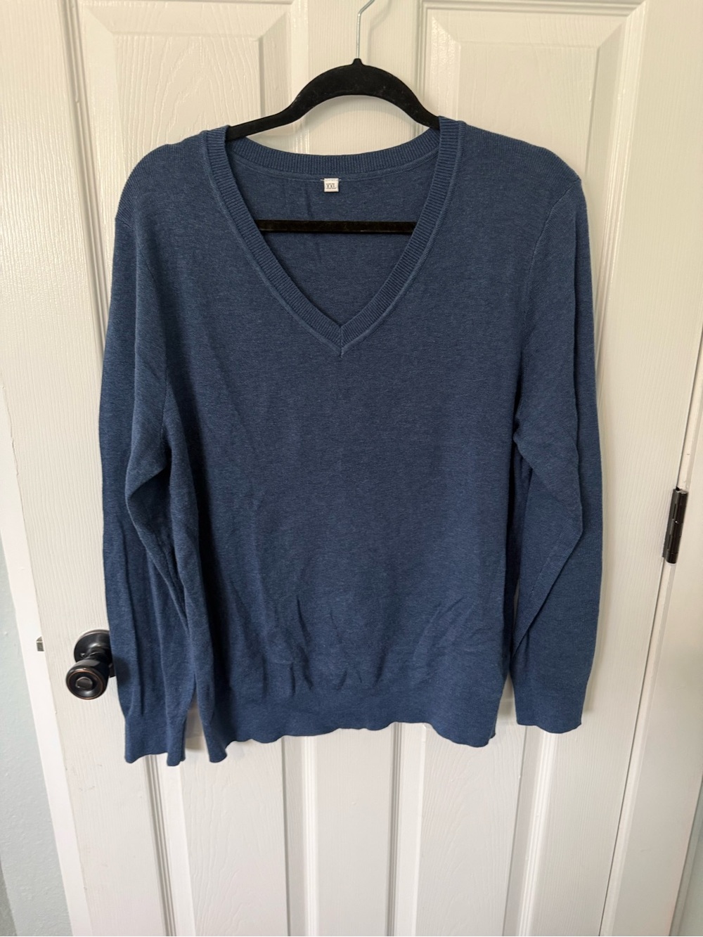 Blue V-Neck Sweater XXL